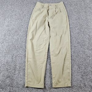Levis Pants Womens 28x29 Khaki Pleated High Loose Taper Premium Casual Comfort